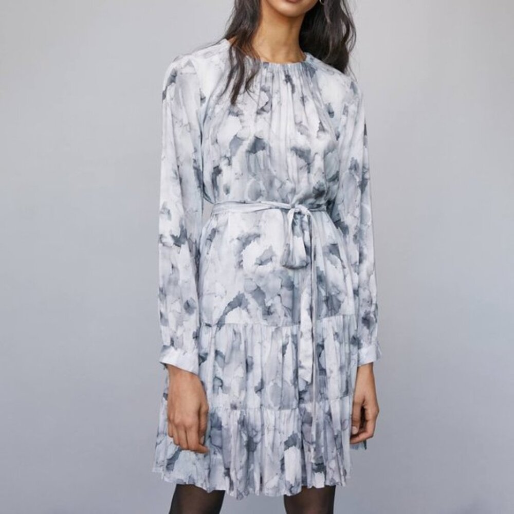 NWOT Anthropologie Cloth & Stone Watercolor Tie Waist Dress Size XS